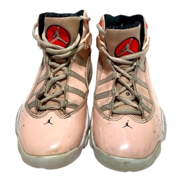 Kids Air Jordan Six Rings Pink Basketball Sneakers - Picture 2 of 8
